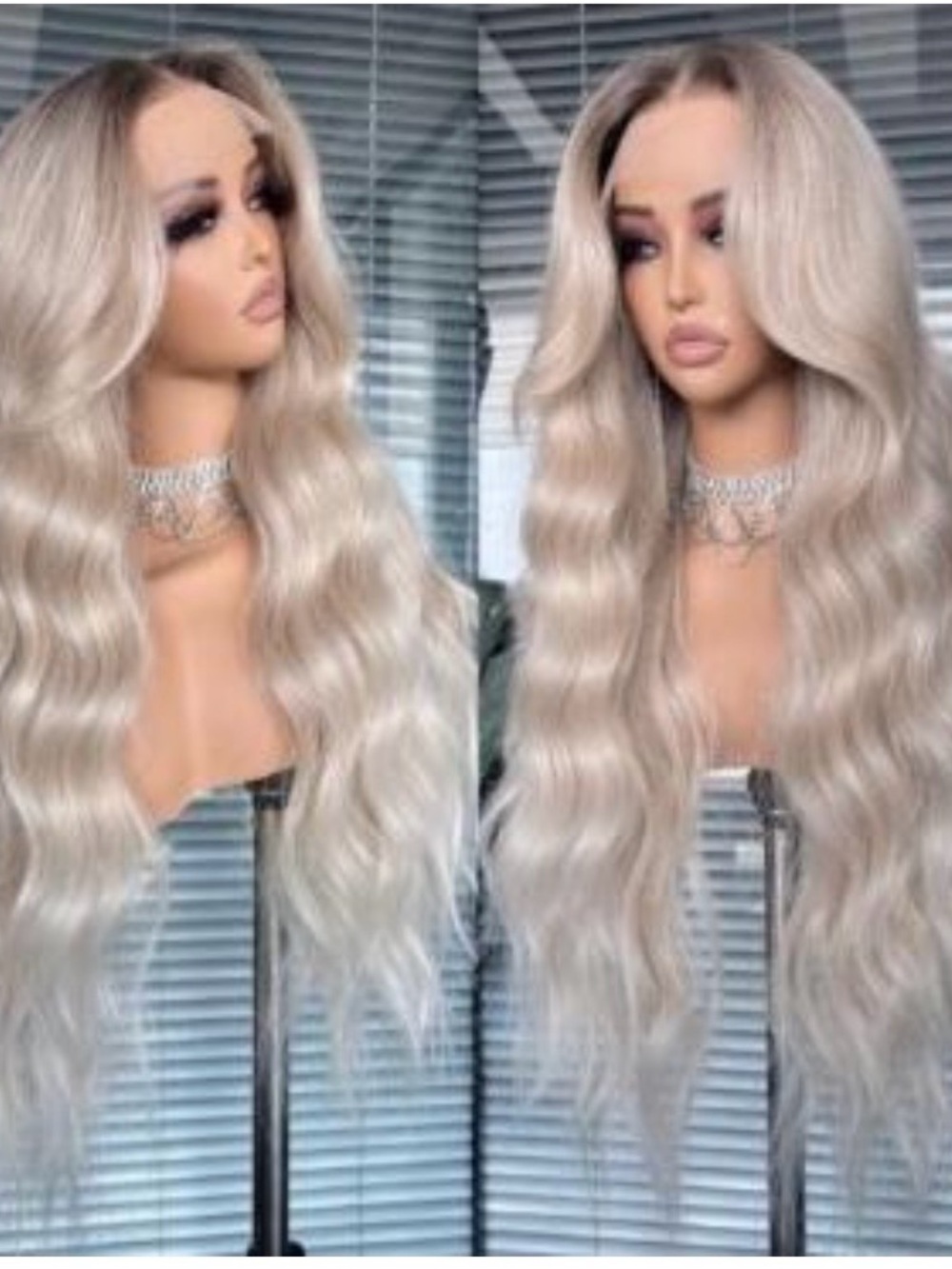 Platinum Blonde Long Wavy Women’s Wig - Stylish Lace Front Futura Synthetic 13x6